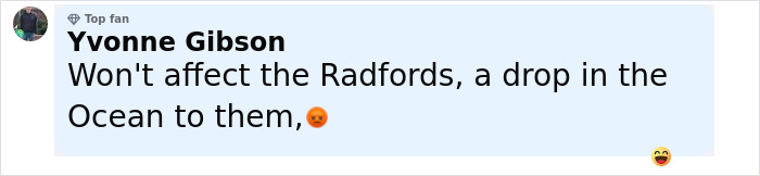 Comment by Yvonne Gibson, top fan, sharing opinion on $70,000 Disney vacation court case involving parents of 22.