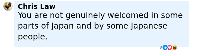 Comment by Chris Law stating some tourists are not genuinely welcomed in parts of Japan, relating to revealing sports attire debate. Comment by Chris Law stating some tourists are not genuinely welcomed in parts of Japan, relating to revealing sports attire debate.