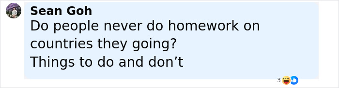 Comment from Sean Goh questioning tourists’ preparation before visiting countries amid debate on sports attire in Japanese restaurant. Comment from Sean Goh questioning tourists’ preparation before visiting countries amid debate on sports attire in Japanese restaurant.