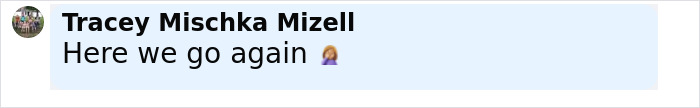 Comment from Tracey Mischka Mizell expressing frustration with a facepalm emoji about Jennifer Lopez and Ben Affleck cozying up on the red carpet.