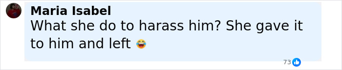 Comment about woman giving her friend with benefits a cooler and jokingly calling it her kid, expressing humor in harassment.