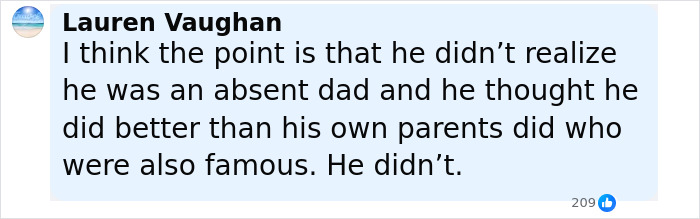 Comment by Lauren Vaughan discussing Ben Stiller’s parenting mistakes and challenges with his nepo baby kids. Comment by Lauren Vaughan discussing Ben Stiller’s parenting mistakes and challenges with his nepo baby kids.