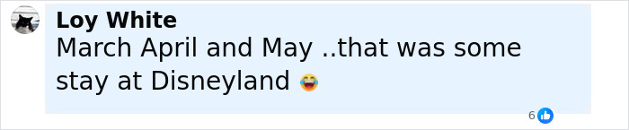 Facebook comment mentioning a stay at Disneyland related to a $70,000 Disney vacation court case.