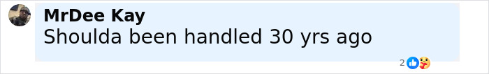 Comment by MrDee Kay saying shoulda been handled 30 years ago in a social media post about woman facing capital punishment for jealous stabbing and pentagram carving.