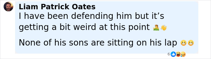 Screenshot of a Facebook comment discussing David Beckham being called out for letting his 14-year-old daughter sit on his lap.