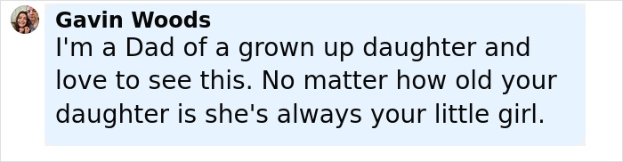 Comment from Gavin Woods about father-daughter bond in a discussion on a very creepy relationship controversy.