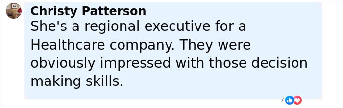 Comment by Christy Patterson about a healthcare executive praised for decision-making skills in an online discussion. Comment by Christy Patterson about a healthcare executive praised for decision-making skills in an online discussion.