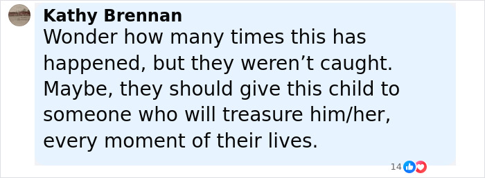 Comment criticizing healthcare exec and husband for leaving baby alone at the beach, questioning their care for the child. Comment criticizing healthcare exec and husband for leaving baby alone at the beach, questioning their care for the child.