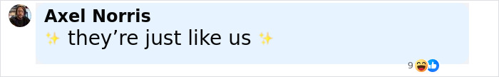 Screenshot of social media comment by Axel Norris saying they&rsquo;re just like us, related to Matt LeBlanc reappearing as Joey.