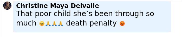 Screenshot of a social media comment expressing sympathy for a 12-year-old who escaped severe mistreatment at home.