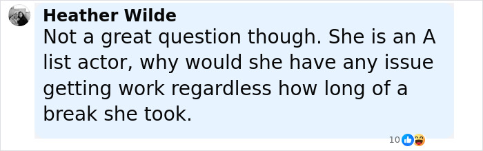 Screenshot of a social media comment discussing Jennifer Lawrence&rsquo;s heated response to a Graham Norton question cut from the show.