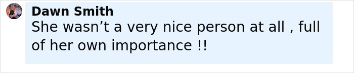 Comment by Dawn Smith expressing a negative opinion about Jennifer Lawrence's attitude in a heated response.