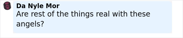 A social media comment questioning the authenticity of Victoria's Secret models' appearance regarding fake tan use.