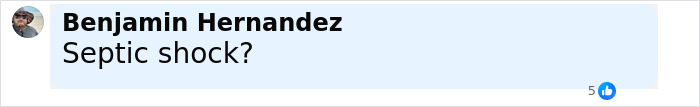 Comment by Benjamin Hernandez questioning septic shock in relation to NYPD detective and mom of 3 found deceased after cosmetic surgery.