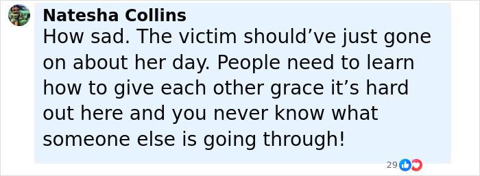 Comment expressing sympathy about a woman losing life outside pet store after argument over not saying thank you.