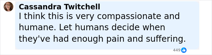 Comment by Cassandra Twitchell expressing compassion about pain and suffering, related to Holocaust survivor Ruth Posner and husband.