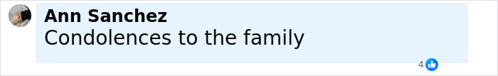 Comment from Ann Sanchez expressing condolences to family, related to Gene Simmons and Paul Stanley breaking silence on Ace Frehley's passing.