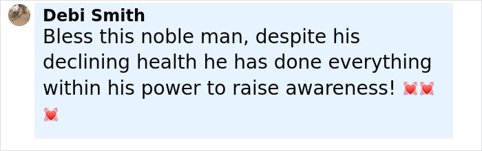 Comment praising Michael J. Fox for raising awareness despite his declining health in a supportive tone.