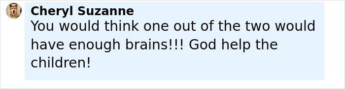 Comment by Cheryl Suzanne expressing concern with the phrase God help the children about a baby left alone at the beach. Comment by Cheryl Suzanne expressing concern with the phrase God help the children about a baby left alone at the beach.