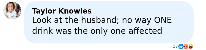 Comment from Taylor Knowles discussing the impact of a restaurant's brutal mistake when making a drink.