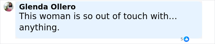 Comment by Glenda Ollero expressing that a woman is out of touch, related to Gwyneth Paltrow Timoth&eacute;e Chalamet fans cringe.