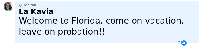 Comment from a top fan La Kavia criticizing a healthcare exec and husband for leaving their baby alone at the beach. Comment from a top fan La Kavia criticizing a healthcare exec and husband for leaving their baby alone at the beach.