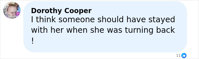 Comment by Dorothy Cooper expressing concern about an elderly woman found on Great Barrier Reef Island after cruise ship abandonment.