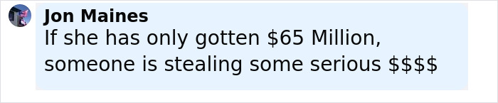 Screenshot of a comment discussing Paris Jackson&rsquo;s shocking claim against Michael Jackson&rsquo;s estate causing family turmoil.