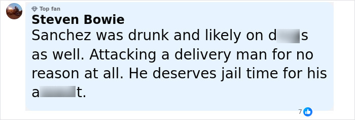 Comment criticizing Mark Sanchez's alleged bizarre behavior and attack on an elderly driver in disturbing footage.