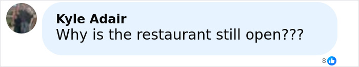 Comment asking why the restaurant remains open after a brutal mistake involving a mom&rsquo;s drink leading to her passing.