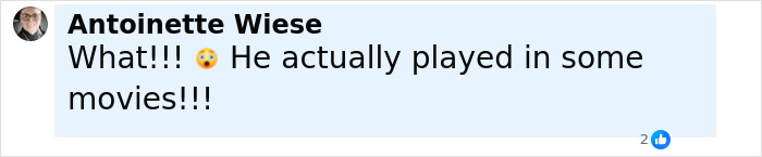 Comment by Antoinette Wiese expressing surprise about someone who played in movies, related to world's hottest felon at 41.