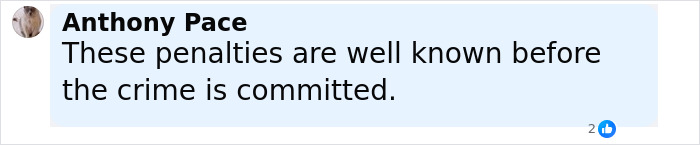 Comment from Anthony Pace about penalties before crime, related to TV star faces capital punishment in China for illegal substances. Comment from Anthony Pace about penalties before crime, related to TV star faces capital punishment in China for illegal substances.