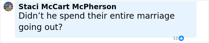 Facebook comment screenshot showing Staci McCart McPherson questioning a marriage, related to Britney Spears brain damage confession.