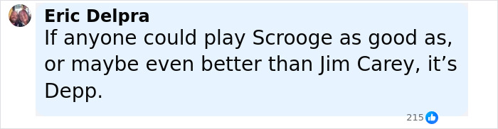 Comment by Eric Delpra praising Johnny Depp&rsquo;s talent amid backlash over his new movie role.