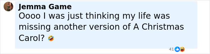 Text comment from Jemma Game reacting humorously, related to Johnny Depp&rsquo;s new movie role backlash and criticism online.