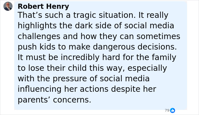 Comment by Robert Henry on social media dangers linked to 12YO subway surfing tragedy and parental responsibility concerns