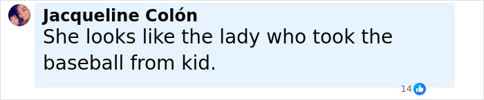 Screenshot of social media comment about baseball Karen involved in racist rant toward war veteran shocking MLB fans.