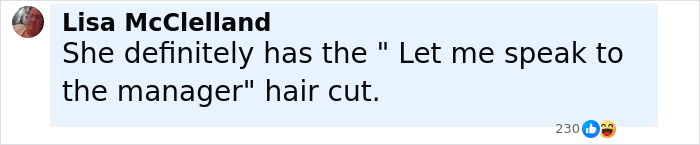 Comment by Lisa McClelland about Karen&rsquo;s &ldquo;Let me speak to the manager&rdquo; haircut in a thread on baseball Karen fired after racist rant.