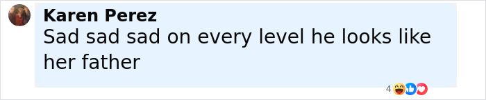 Comment from Karen Perez expressing disappointment, referencing a comparison about appearance during a midlife crisis discussion.