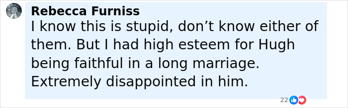 Fan expresses disappointment in Hugh Jackman amid midlife crisis rumors after red carpet appearance with Sutton Foster.