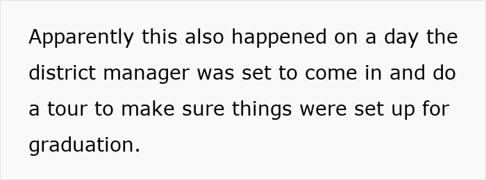 Text describing a woman taking revenge on a bakery manager with the perfectly delicious icing on the cake.