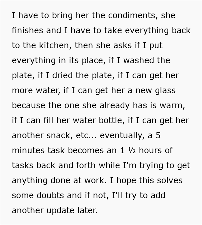 Text excerpt describing a man frustrated with his pregnant bedridden wife&rsquo;s constant needs disrupting his work meeting.