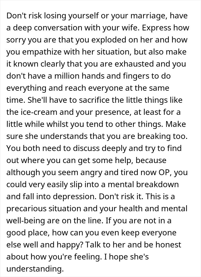 Man snaps at pregnant bedridden wife for being needy, causing tension during his important work meeting.
