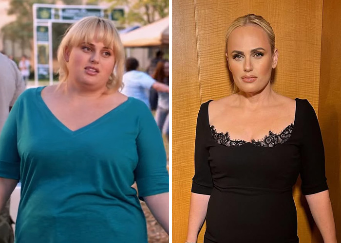 Actress showing jaw-dropping transformations with striking differences in appearance before and after weight loss.