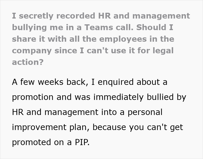 Employee questions making life difficult by exposing management and HR bullying coworkers in a company setting.