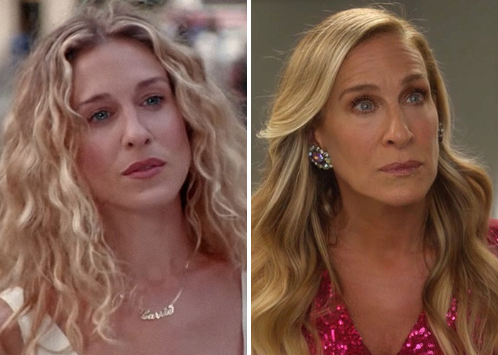 Actress showing a dramatic transformation in looks over time, illustrating celeb changes and life transformations.