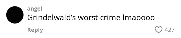 TikTok comment about Grindelwald referencing J.K. Rowling in the context of SNL trans rights mockery and Emma Watson drama.