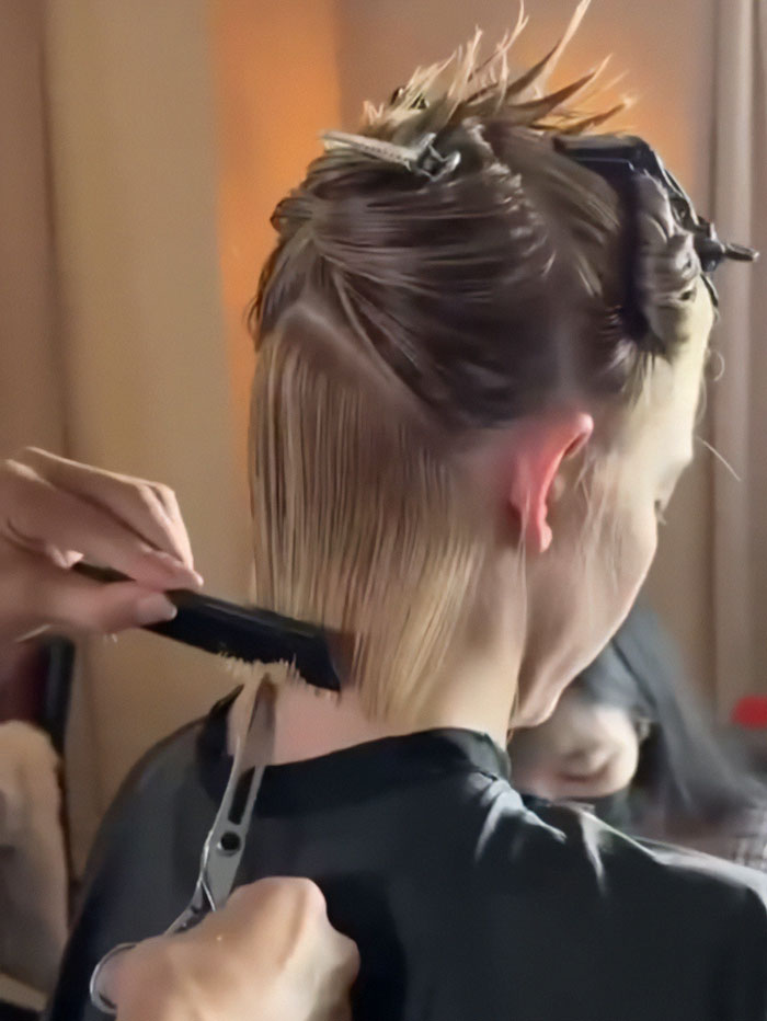 Sydney Sweeney getting a haircut during her latest transformation really embracing the MAGA style at a salon.