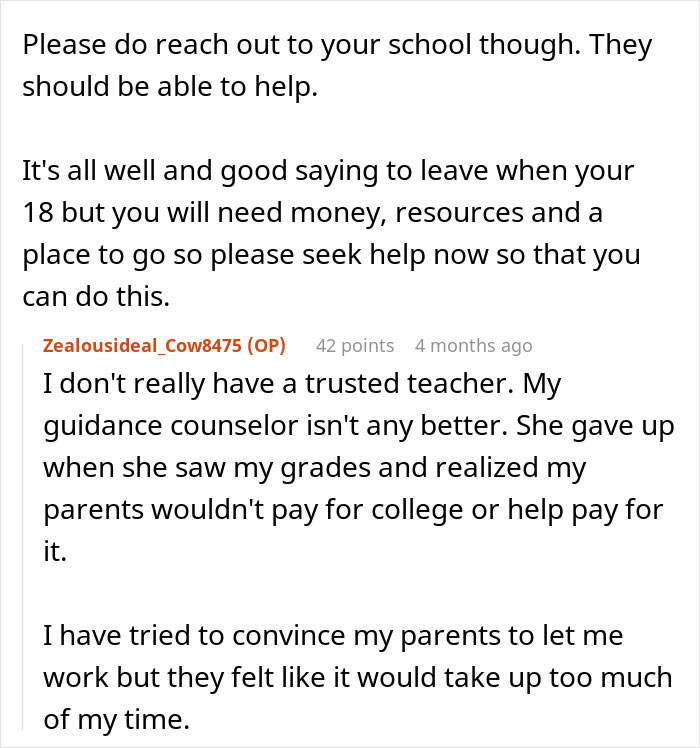 Text post from a user discussing challenges with parents caring for their disabled son and related family struggles. Text post from a user discussing challenges with parents caring for their disabled son and related family struggles.