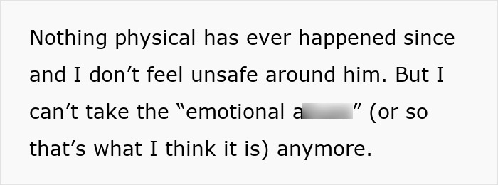 Text excerpt showing a wife describing emotional cruelty from her husband, expressing feelings of distress and contemplating leaving him.